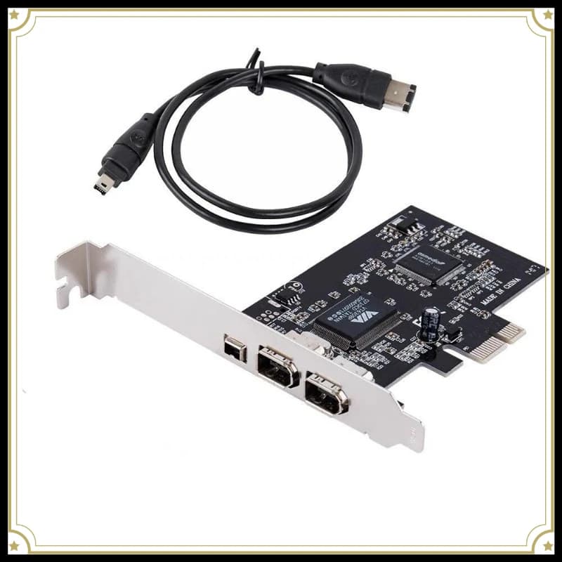 PCI‑E X1 IEEE1394 Firewire Video Capture Card, VIA Chip Driver‑Free for DV Camcorder Video Recording