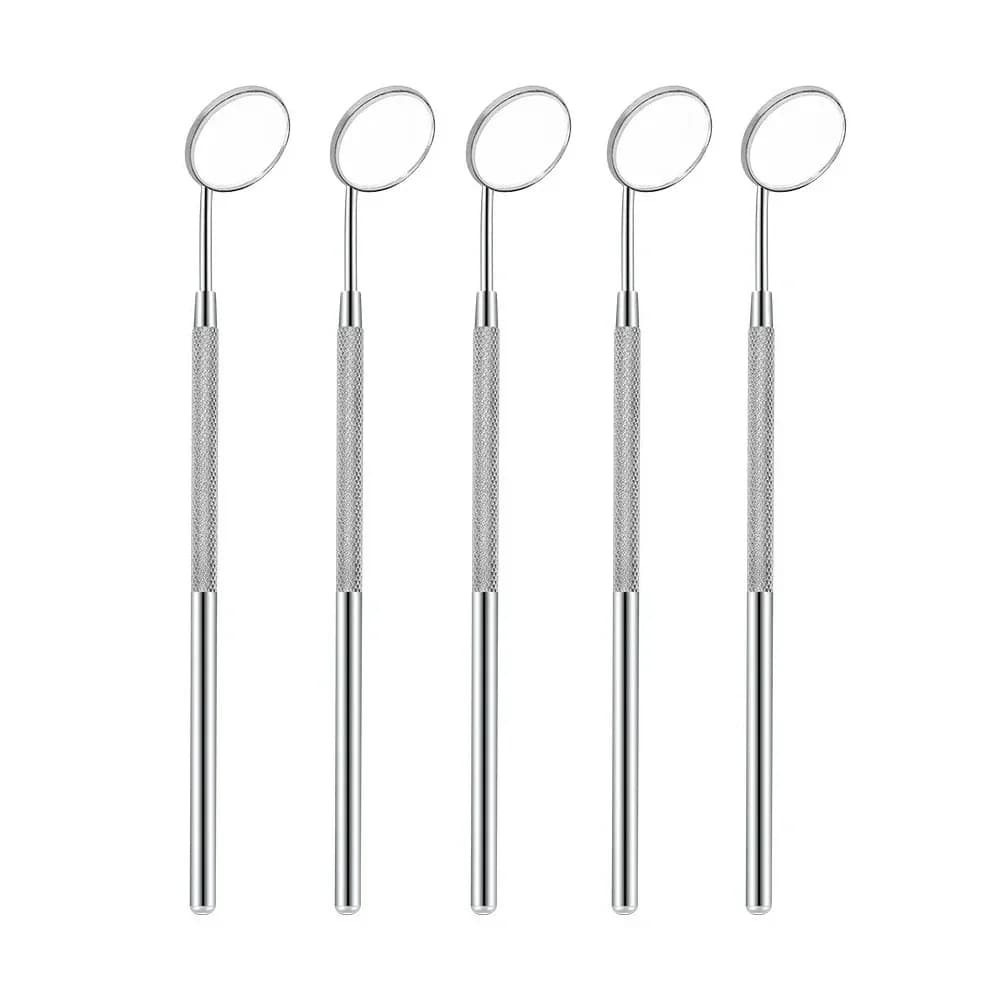 5 pcs Stainless Steel Dentale Mouth Mirror Stainless Steel Grips Dentist Probe Cleaning Tool Tooth Whitening Dental