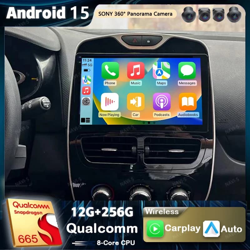 Android 15 CarPlay Stereo Per Renault Clio 4 BH98 KH98 2012 -2016 2K QLED Android Autoradio Lettore Video Multimediale GPS AI Voce