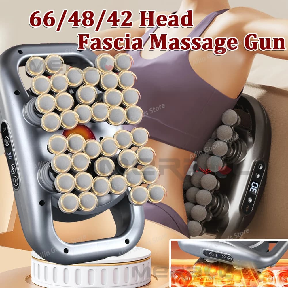 66/48/42Head Fascia Gun High-Frequency Vibration Body Massage Gun Back Waist Massager Neck Shoulder Massage Muscle Masajeador