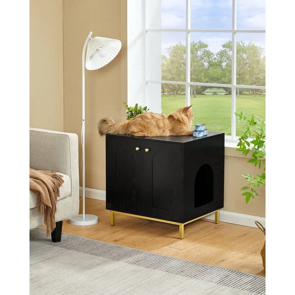 Cat Litter Box Enclosure, Hidden Litter Box Furniture, Wooden Pet House Side End Table, Storage Cabinet Bench, Fit Most Cat And