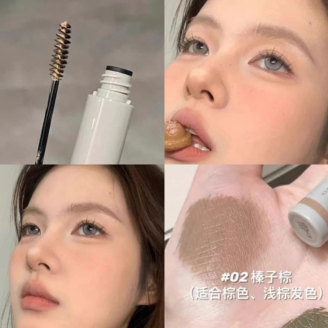 Mascara per sopracciglia color chiaro, senza sbavature, effetto naturale e soffice, a lunga durata, per studentesse, trucco quotidiano a prezzi accessibili