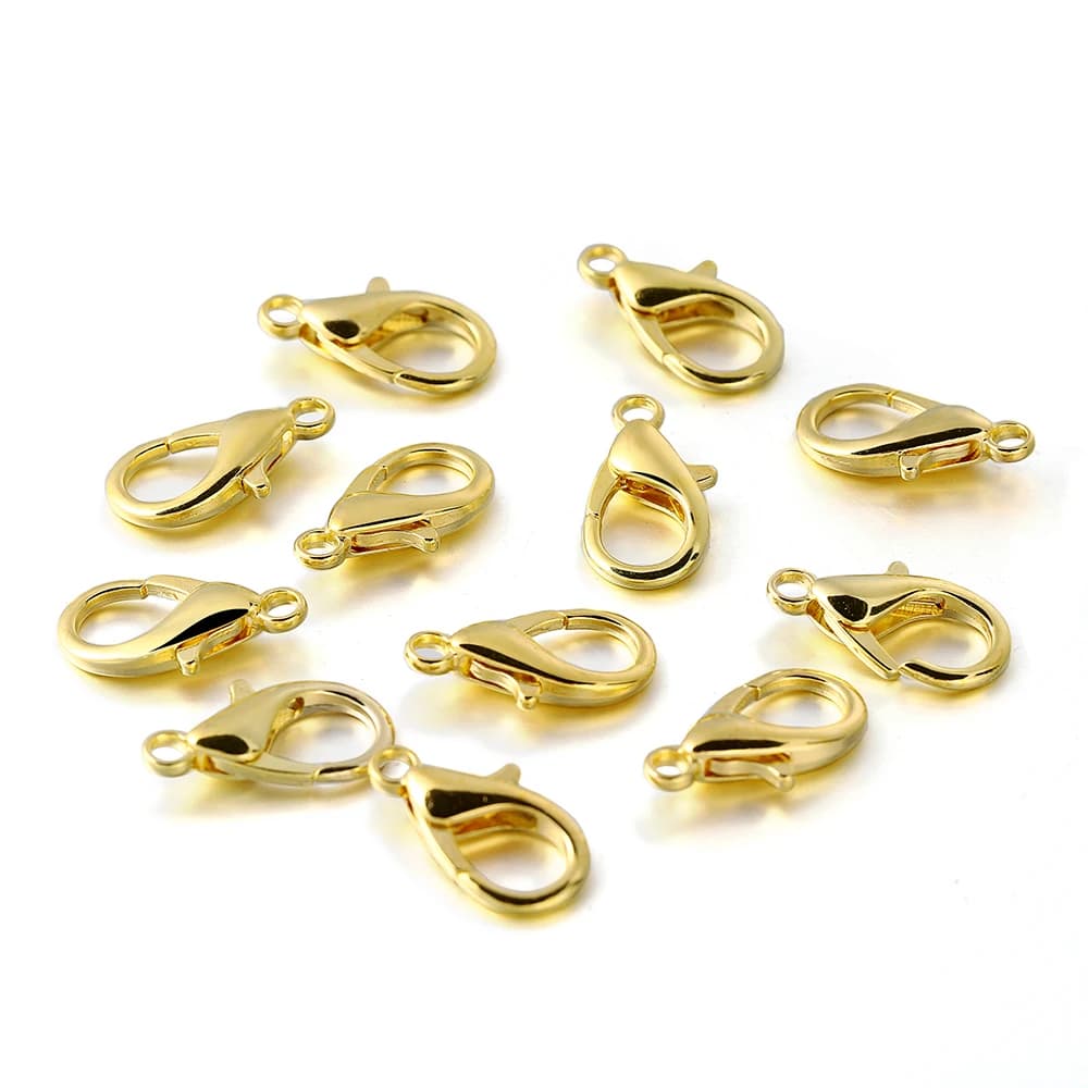 10 Pezzi Chiusure a Moschettone di Varie Dimensioni, Connettori per Bracciali, Ganci per Collane, Componenti per Creazione di Gioielli Fai-da-Te, Forniture all'Ingrosso