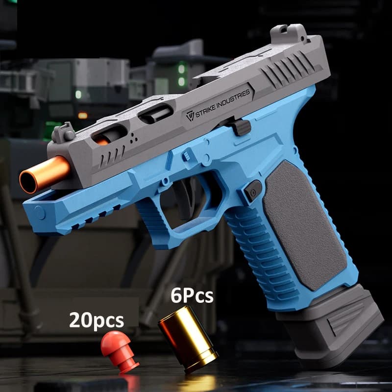 G17 Pistol Shell Throwing Continuous Firing Blowback Soft Bullet Gun Empty Hanging Birthday Gift