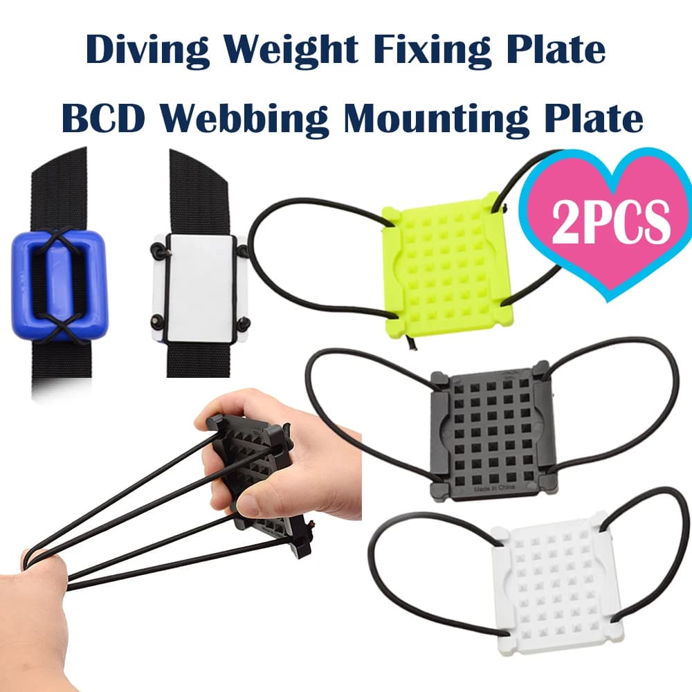 2 Pcs Diving Weight Fixing Plate BCD Webbing Weights Plate Diving Backplate Weights Fixed DIY Quick Release Accessories Suitable
