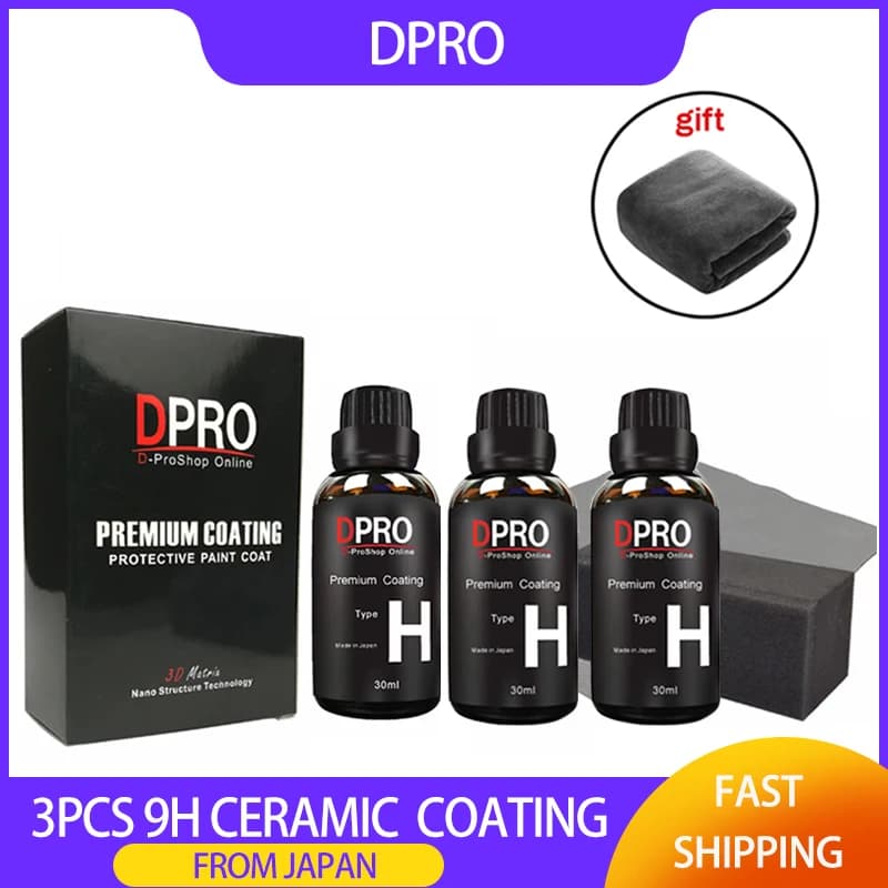 Set di 3 Rivestimenti Ceramici Liquidi 9H per Auto, Cera Idrofobica, Lucidatura Auto, Nano Ceramica, Cura della Vernice, Detailing Auto