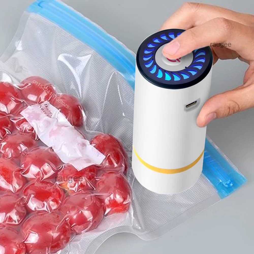 Mini rechargeable electric air pump for fresh food, vacuum sealed bag, storage bag, automatic vacuum compression machine