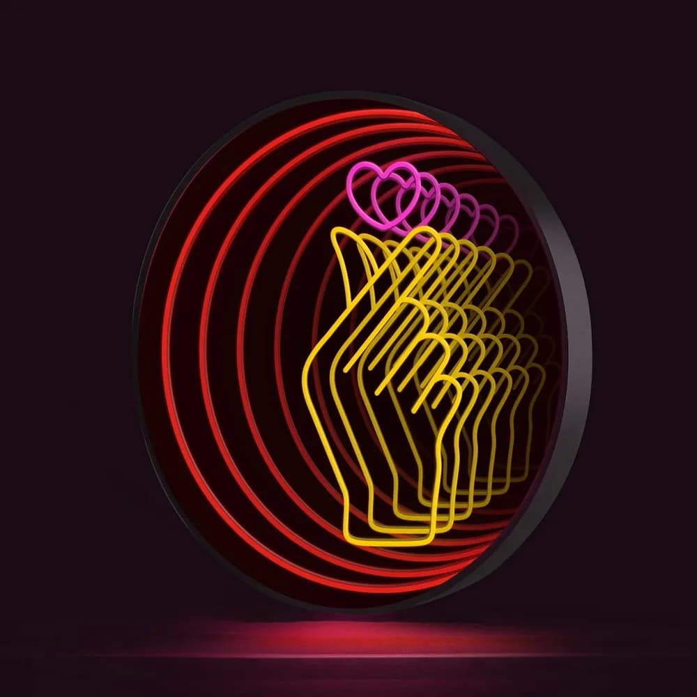 Custom LED Abyss Tunnel Mirror 3D Infinity Light Sign Personalized Text Logo Decor Mirror for Bar Home Club