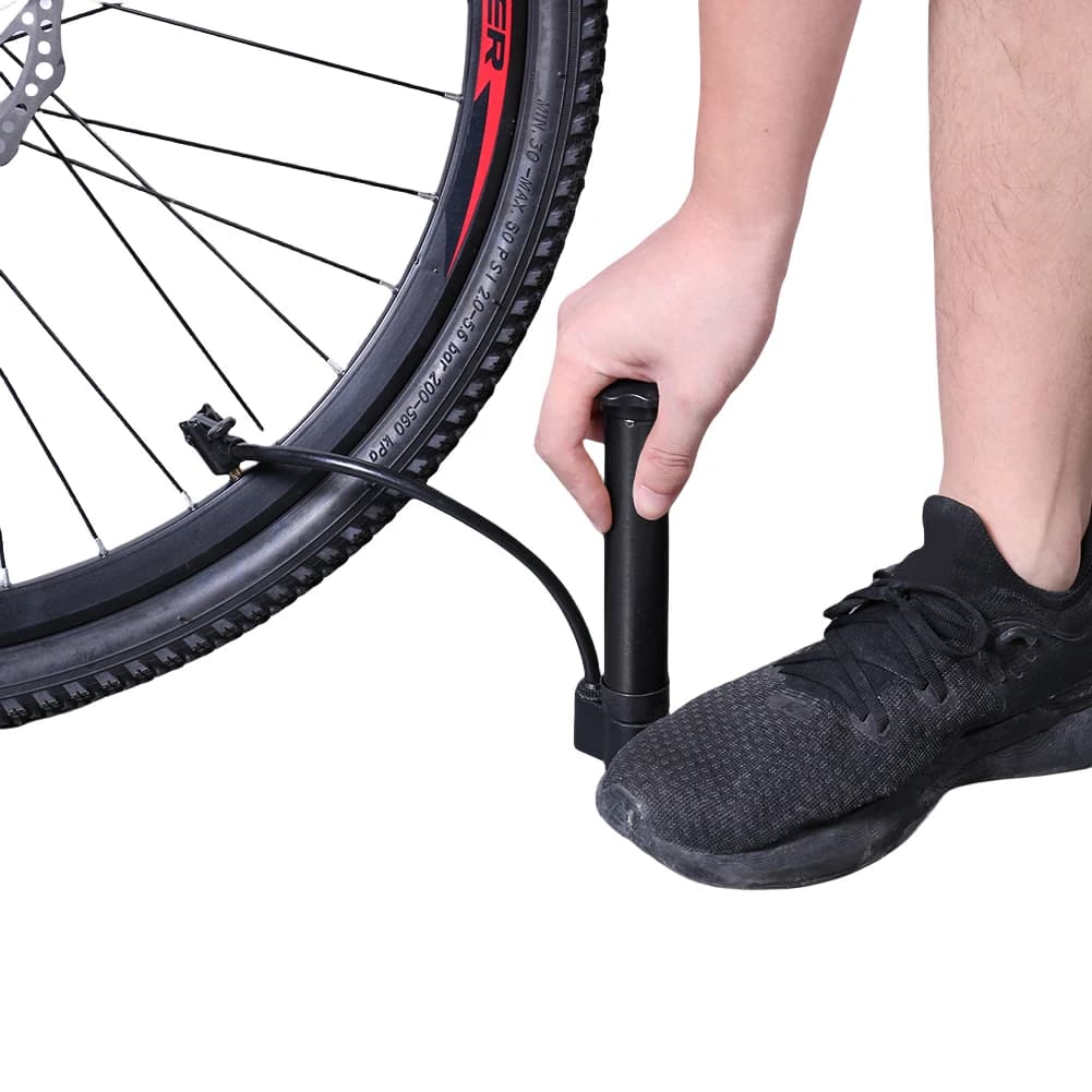 80PSI Bike Manual Air Pump Schrader Valve Balloon Tire Inflator Lightweight Bicycle Tire Pump for MTB Tires Balls Balloons