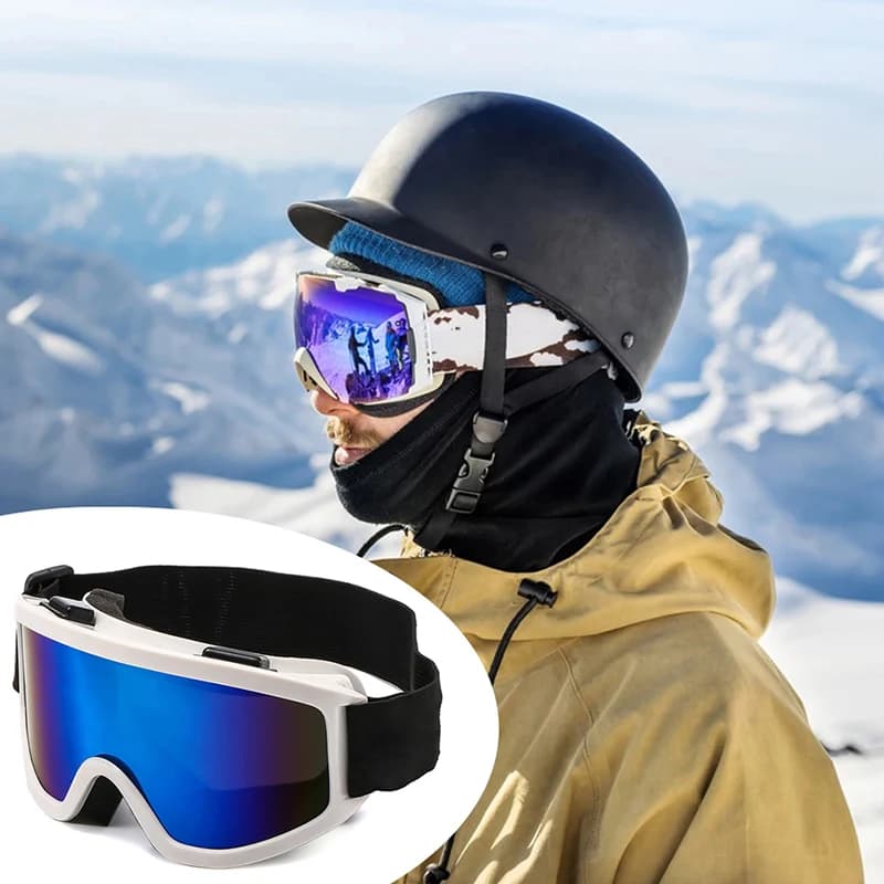 Large Frame Ski Goggle with Colorful Lens Anti-Collision Anti-Glare Motorcycle Goggle Outdoor Sport Snow Snowboard Skiing Goggle