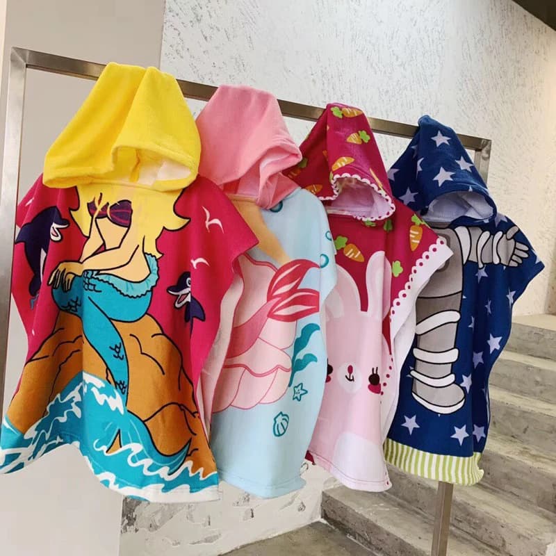 60X120 cm Salvietta da bagno per bambini Poncho con cappuccio Asciugamano da bagno da spiaggia Modello squalo Mantello da bagno ad asciugatura rapida Accappatoio Asciugamani da nuoto per bambini