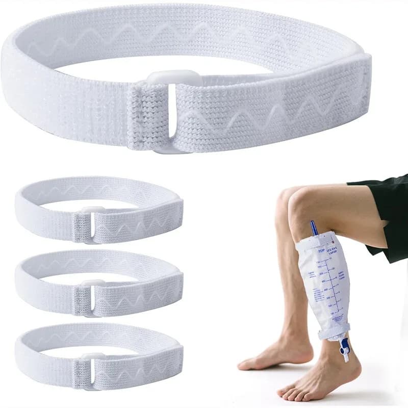 10 set di cinghie per il fissaggio del tubo di drenaggio, cinghie per il fissaggio del catetere con velcro, cinghie elastiche antiscivolo, sacche per il drenaggio, leggings