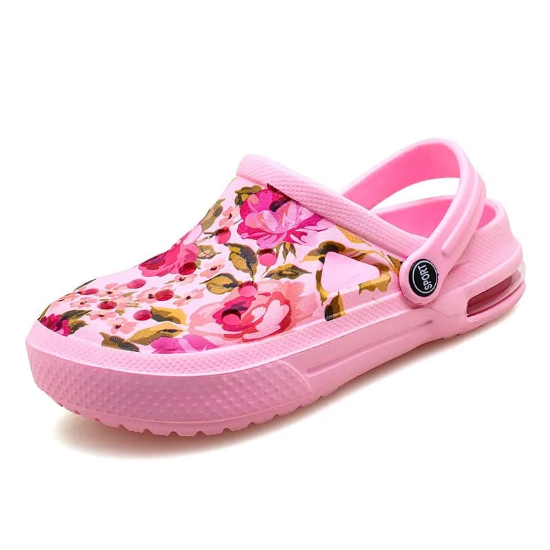 Estate Donna Floreale Graffiti Zoccoli Sandali Scarpe carine Sandali da uomo Coppia Cuscino d'aria Sandali piatti Pantofole Scarpe da giardino