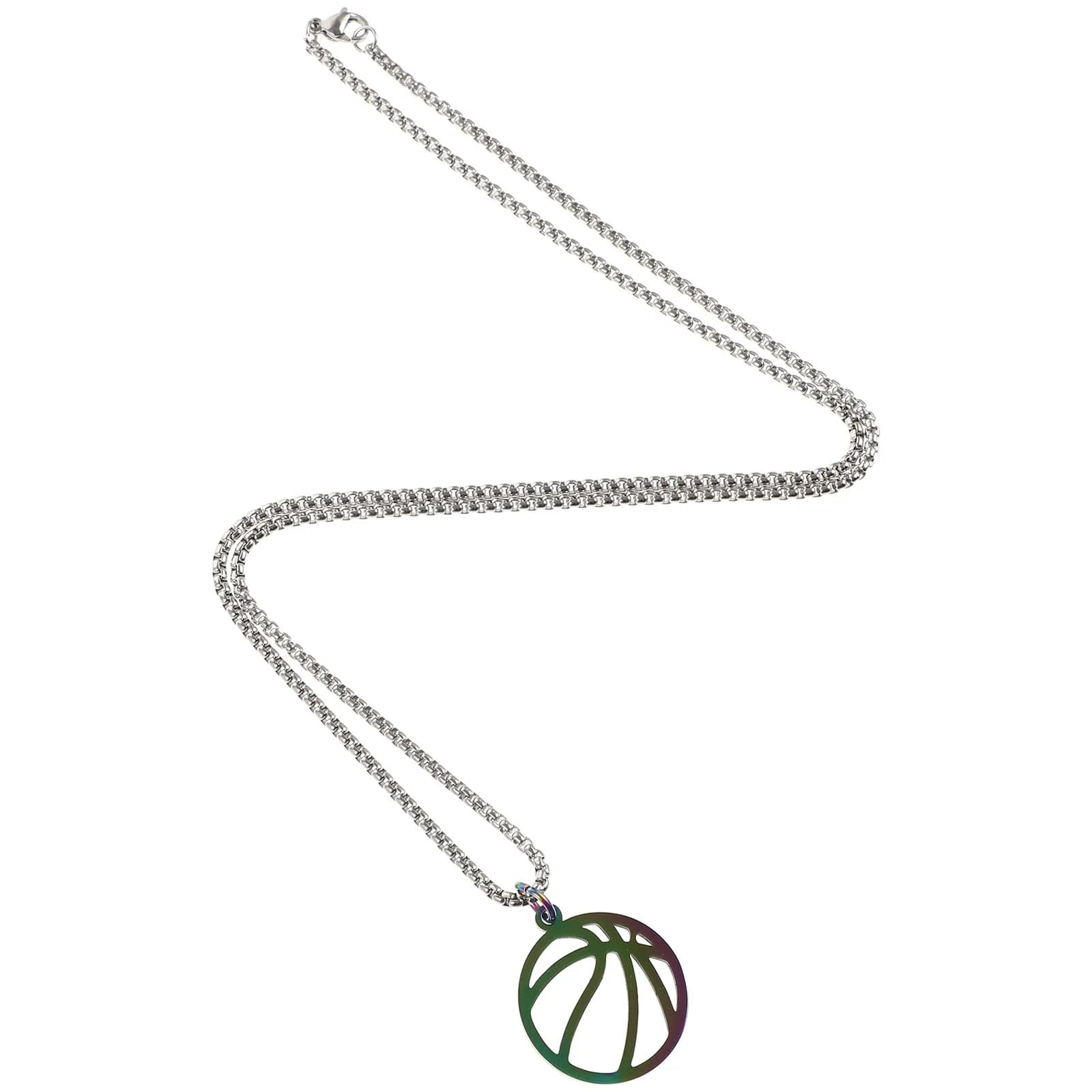 Collana da Basket in Acciaio Inossidabile con Ciondolo Unico, Lucentezza Duratura, Collana Sportiva per Uomo e Donna, Regalo con Catena per il Collo
