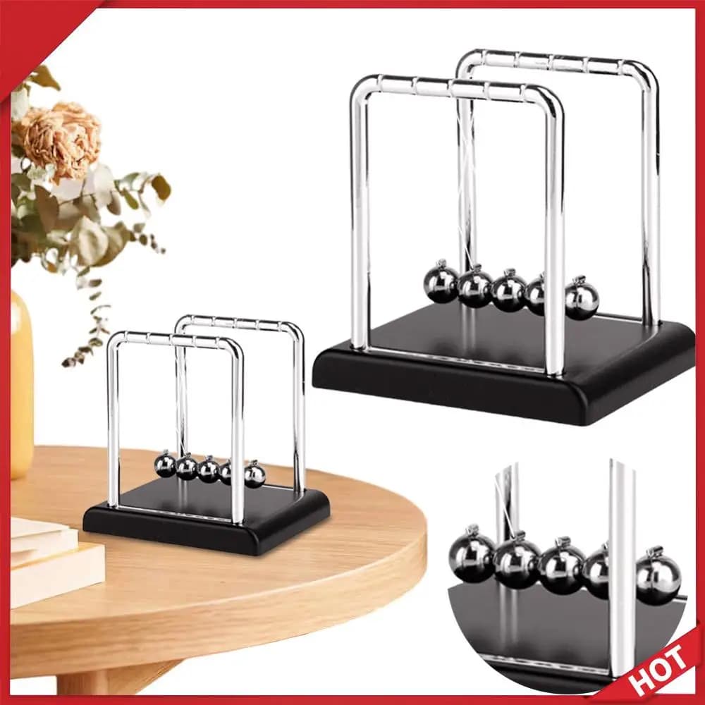 Culla di Newton in Acciaio, Sfere di Equilibrio, Materiale Didattico per Scuola, Giocattolo da Scrivania a Pendolo per Fisica, Gadget Scientifico, Decorazione per la Casa