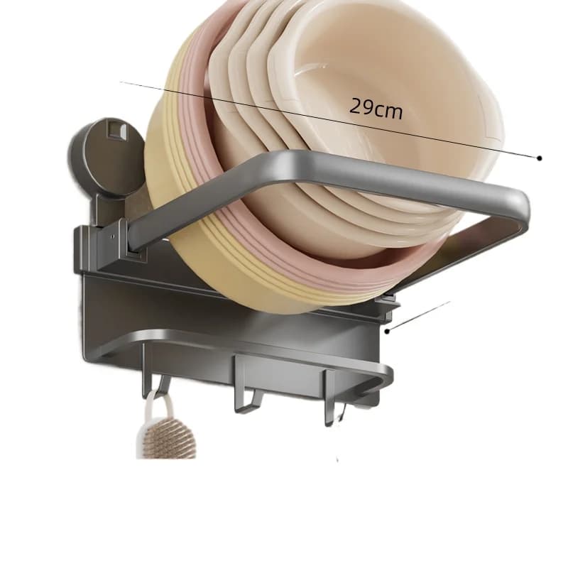Ventosa, lavabo, senza perforazione, gancio per bagno a parete, sospensione telescopica, ripostiglio pieghevole