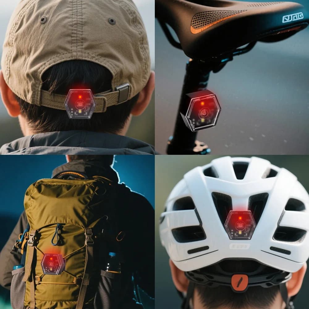 ESLNF Waterproof Bicycle Taillight Cycling Night Running Helmet & Backpack Lighting Multifunctional Outdoor Sports Equipment