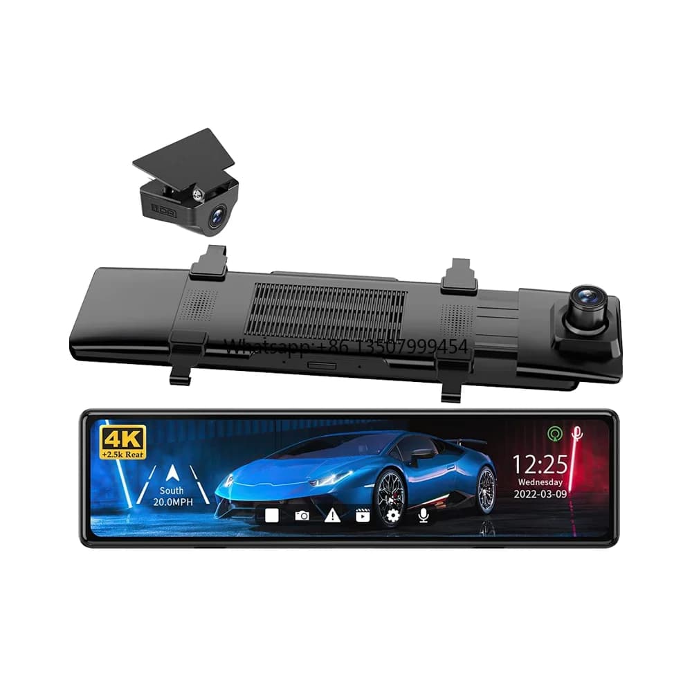Redtiger Dash Cam WiFi at Double Front Mirror and 4K Rear, Mirror Camera with Double lens