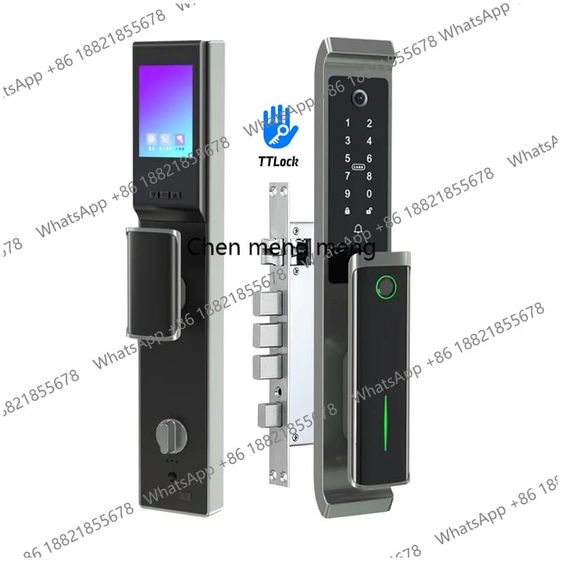 Nuova Serratura Intelligente per Porta con Telecamera di Sicurezza, Bluetooth, App TTlock, Riconoscimento Impronte Digitali, Elettrica Automatica per Uso Domestico