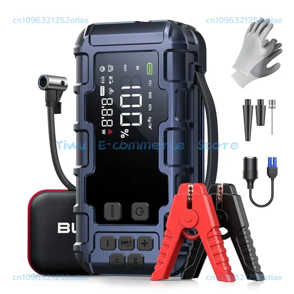 Compressore d'aria 160PSI Tutti i gas e 12L Diesel Power Bank 12V 6000A Batteria automatica Booster Avviatore portatile per auto
