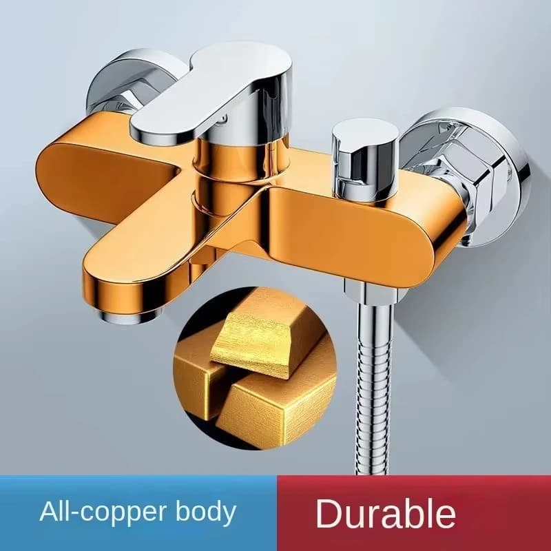 1pc Bagno Triplo Rubinetto per Doccia Miscelatore per Bagno di Acqua Calda e Fredda Rubinetto per Vasca da Bagno in Ottone Apparecchio per Bagno Rubinetto per Doccia in Ottone