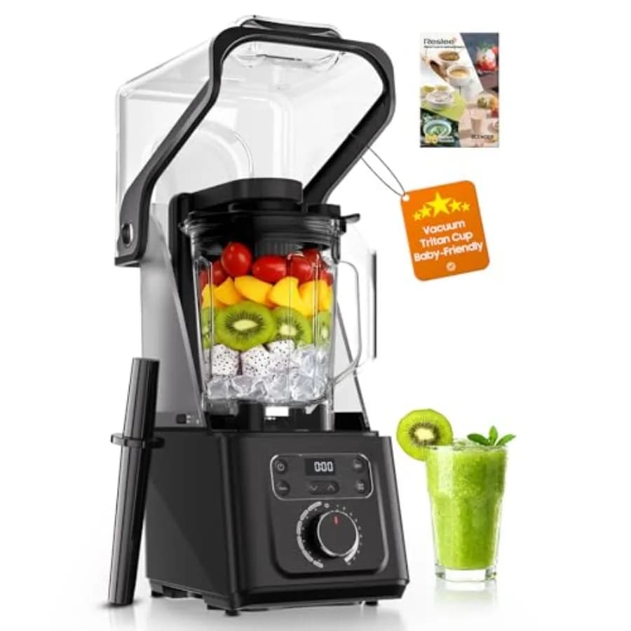 Professional Vacuum Blender 35000 RPM for Domestic and Commercial Use, for Frullati, with 56oz Tritan Glass, for Vegetal Milk, Fresh Succhi, Children's Foods