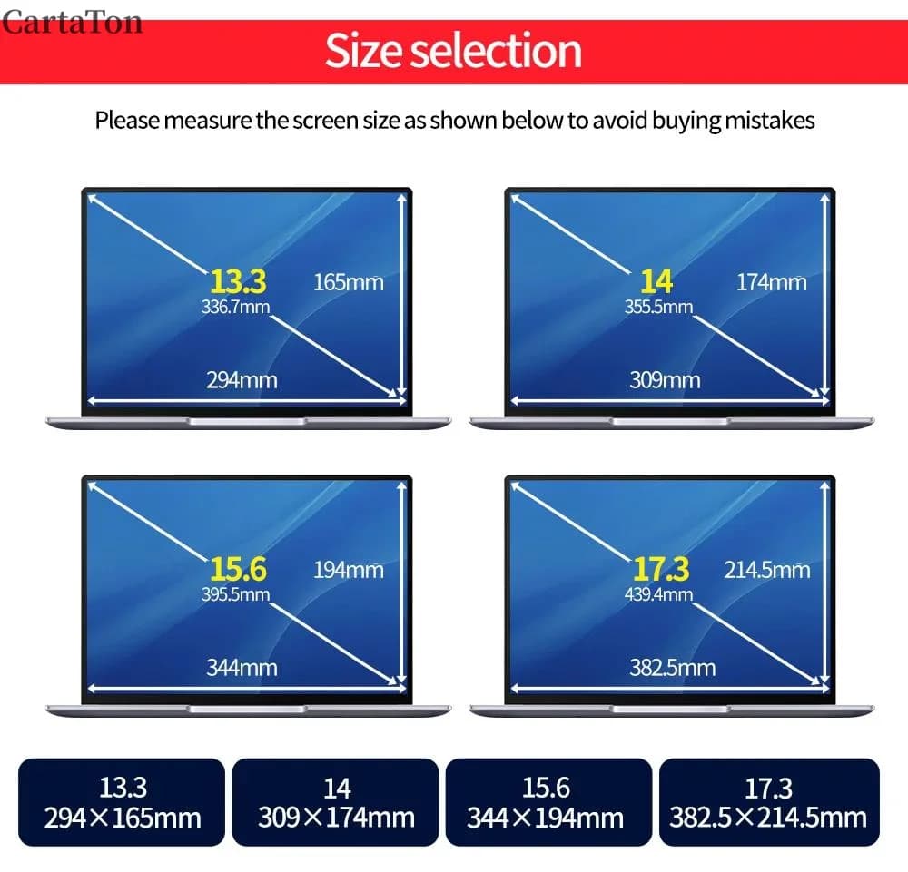 2PCS Pellicola proteggi schermo opaca antiriflesso per 16 "15.6 14.5 14 13.3 12.5 11.6 Laptop HP Huawei Lenovo Thinkpad ACER