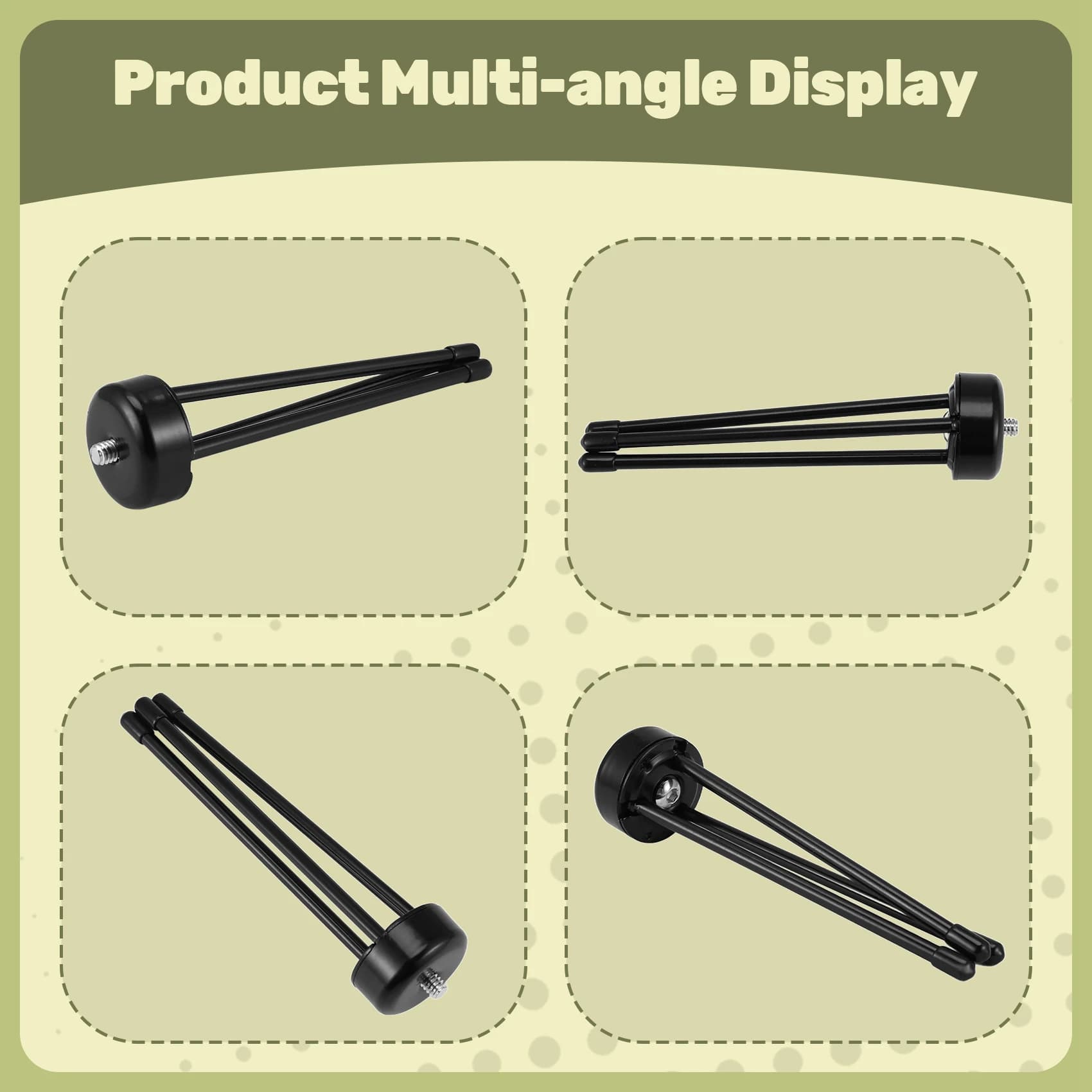 DT23 Mini Metal Desktop Tripod, 1/4 Inch Screw, 6.6lbs Load, for Projector Camera Smartphone, 14cm, Black