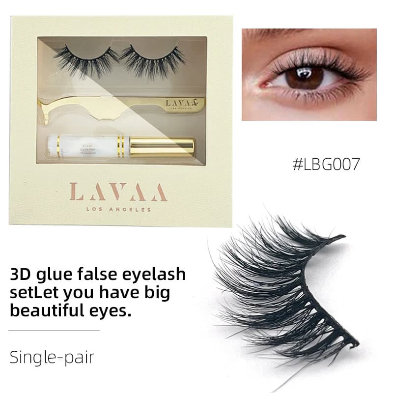 A pair of fake eyelashes with mirror and set of adhesive tweezers that can be reused repeatedly