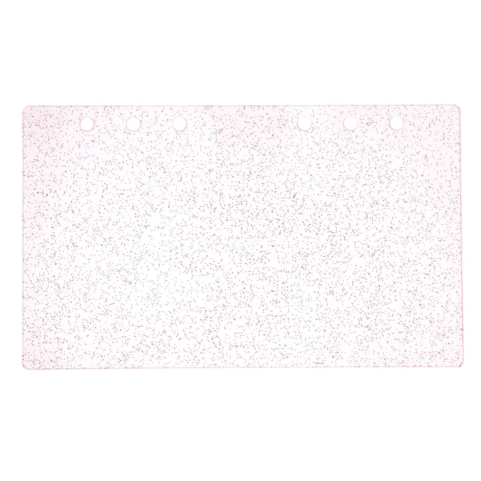Copertina per raccoglitore in acrilico semitrasparente A6 con glitter, a 6 fori, staccabile, per quaderni, diari, agenda, ufficio, scuola, scrapbooking