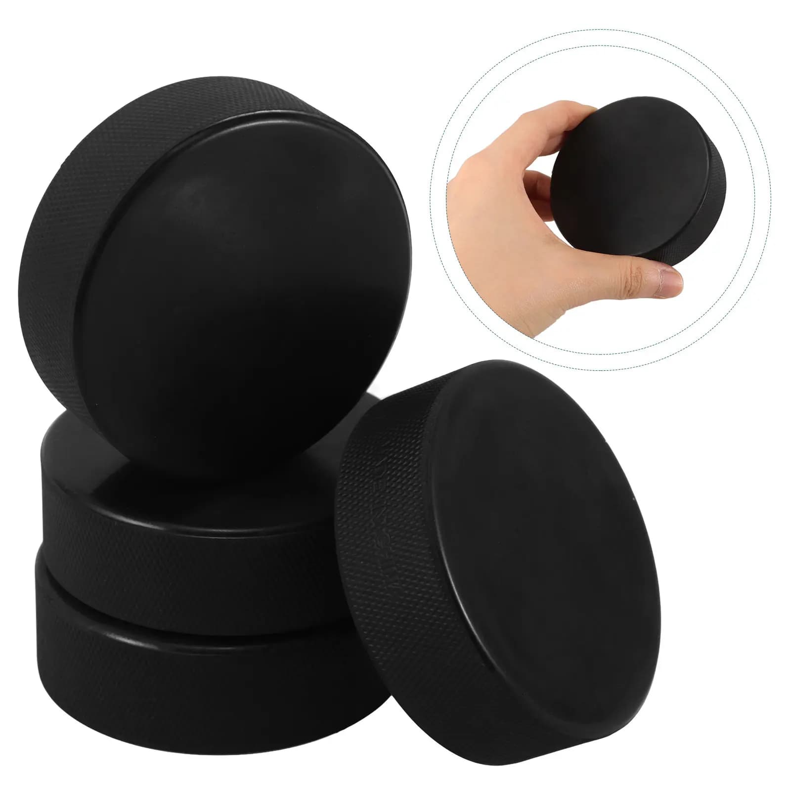 Set di 4 Dischi da Hockey su Ghiaccio di Dimensioni Standard in Gomma per Allenamento, per Adolescenti e Adulti, per Pratica di Pattinaggio a Rotelle e Hockey