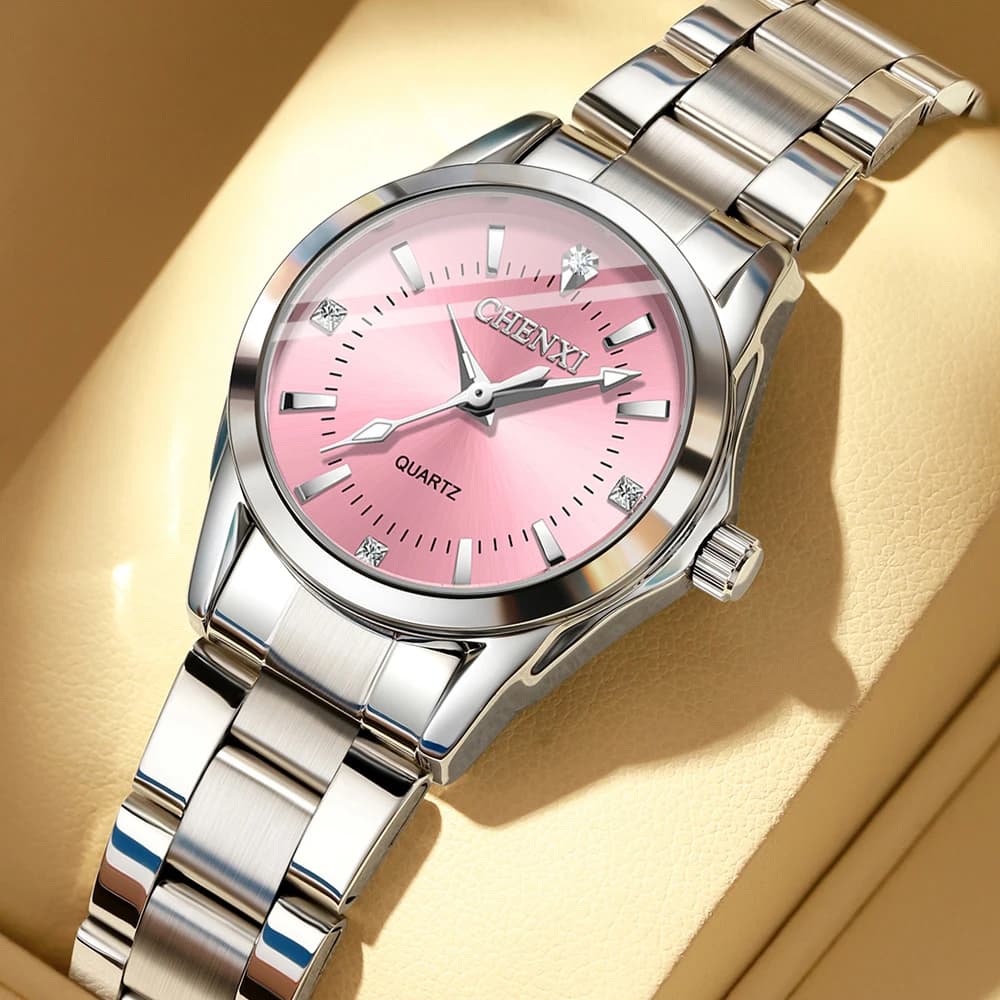 CHENXI Orologi da donna impermeabili di lusso Orologio da donna luminoso per orologio da donna al quarzo femminile in acciaio inossidabile