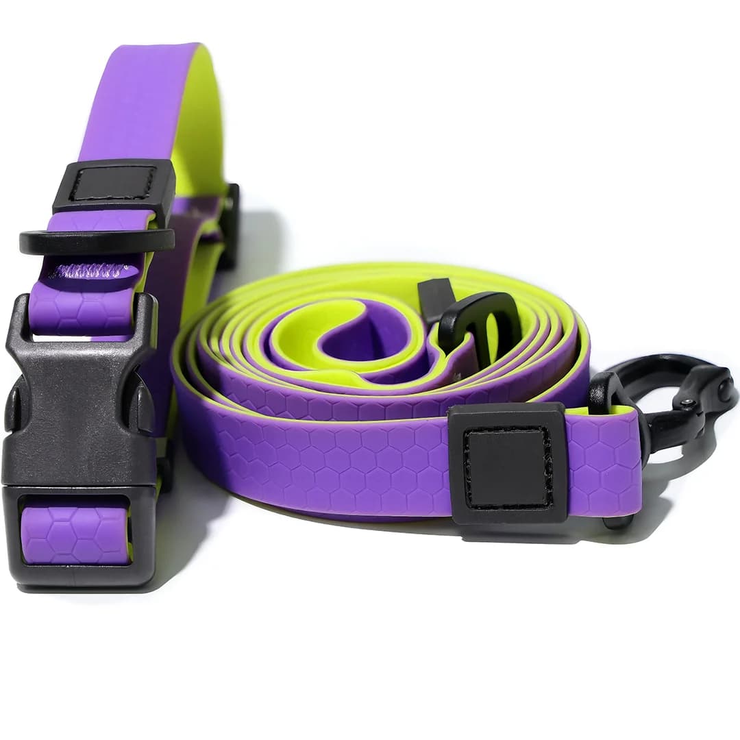 This Waterproof Dog Collar and Leash Set Is Made of High-Quality PVC Material, Which Is Durable and Wear-Resistant