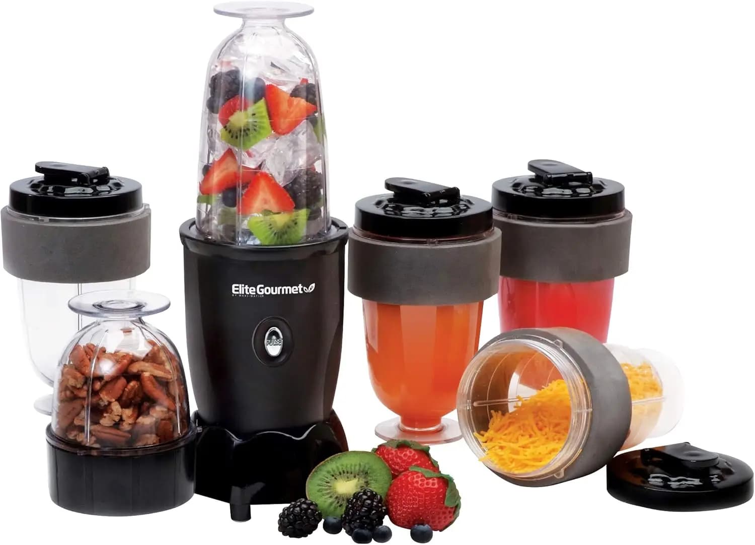 EPB-1800A 17-piece personal blender, 16 ounces, with tributaries and blades, lids, extra cups