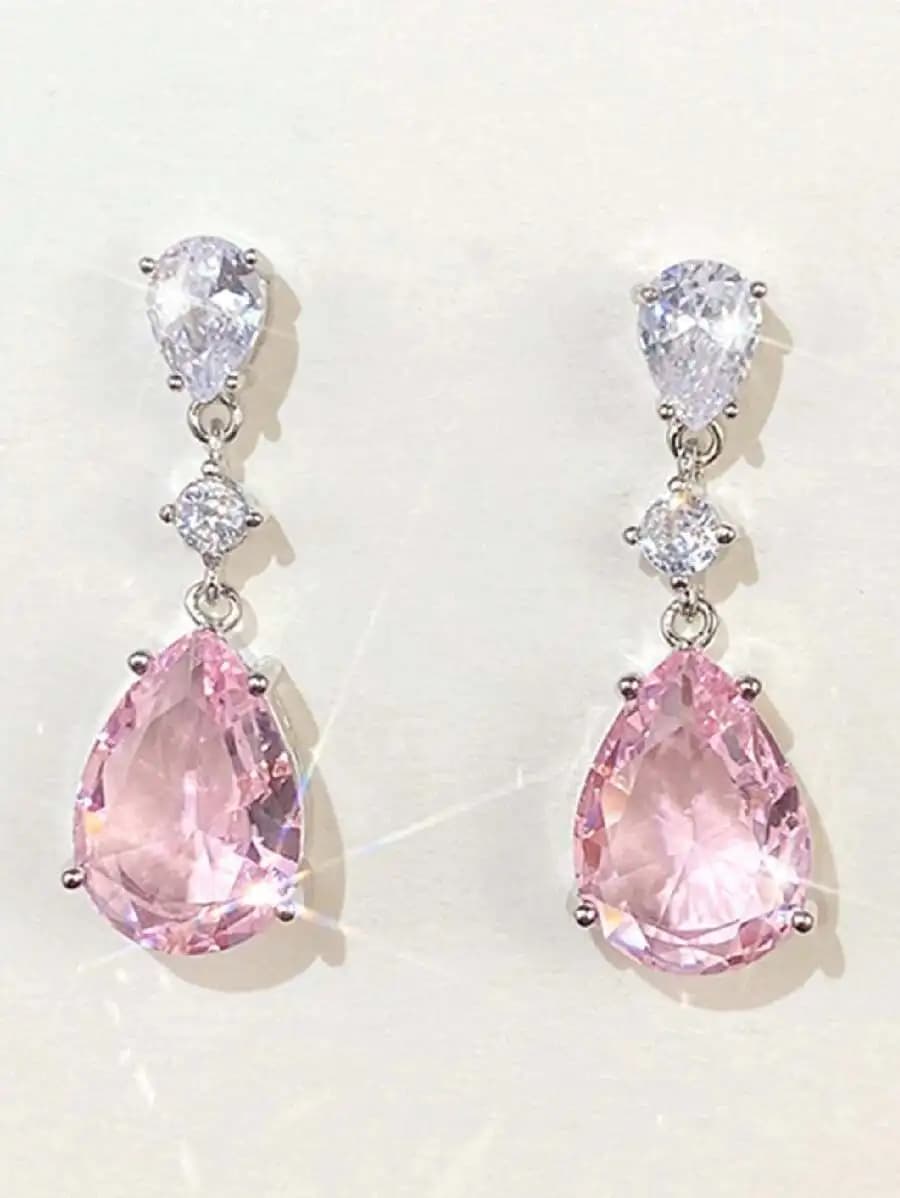 Teardrop Zirconia Drop Earrings For Women Fashion Jewelry