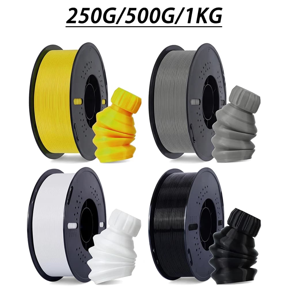 1.75mm 3D Printer Filament TPU yellow, whit, tpu grey 250g 500g 1Kg 3D Printing Filament tpu black vacuum packaging 250gx4