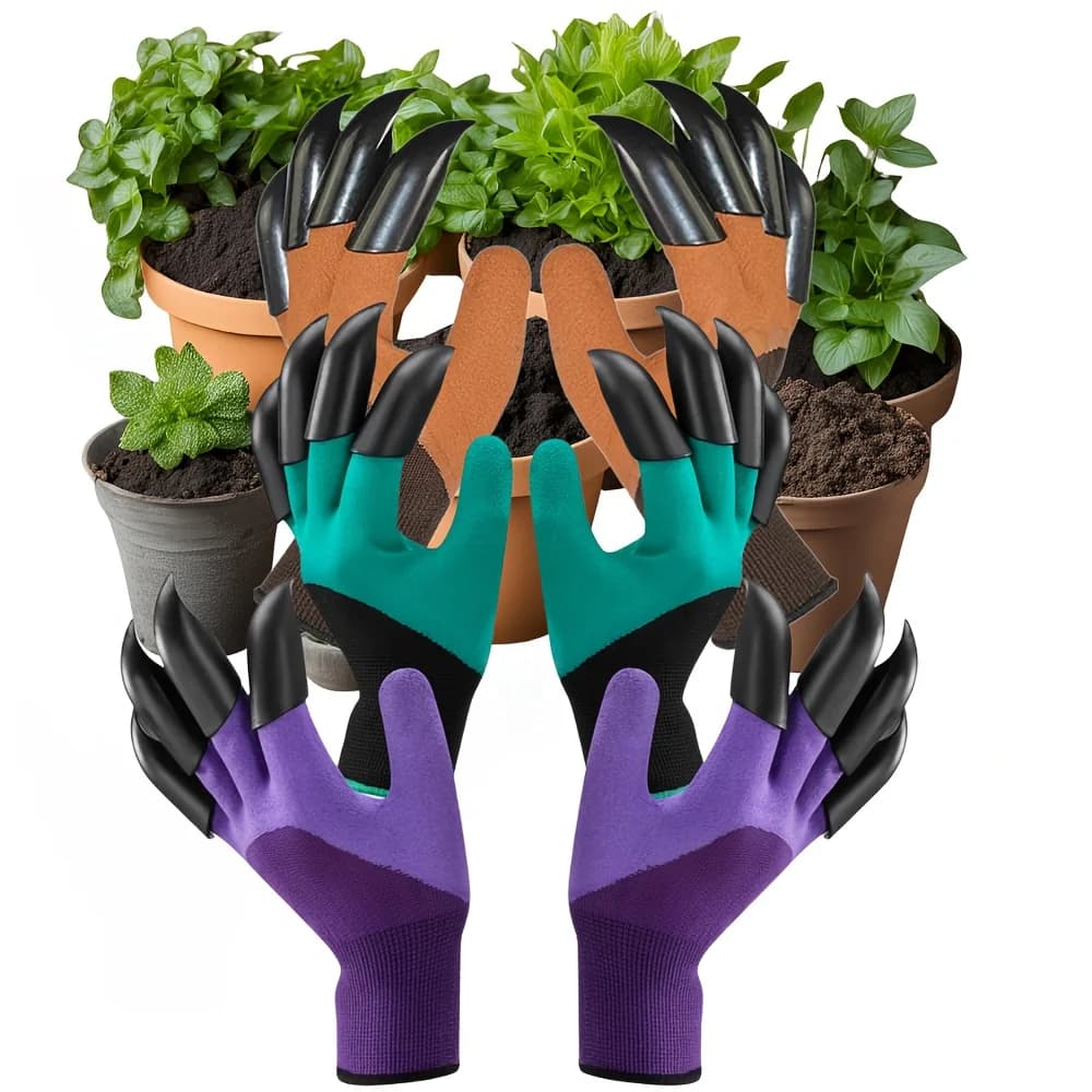 1 paio di guanti da lavoro da giardinaggio per scavare piantare diserbo semina piccoli semi e fiori protezione delle unghie colori multipli uomo donna