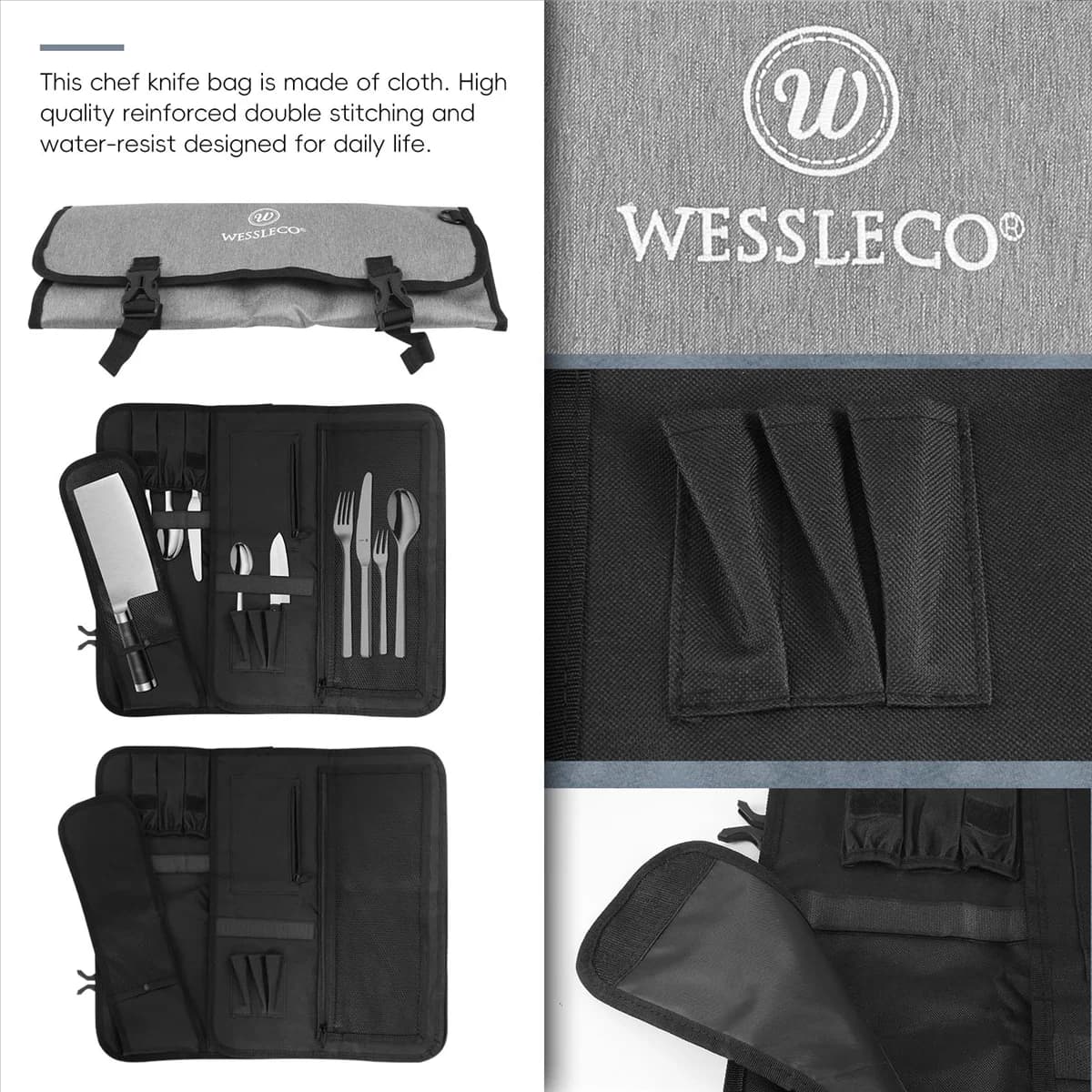 A24I Chef Knife Bag Roll Bag Transport bag Kitchen bag Portable storage pockets