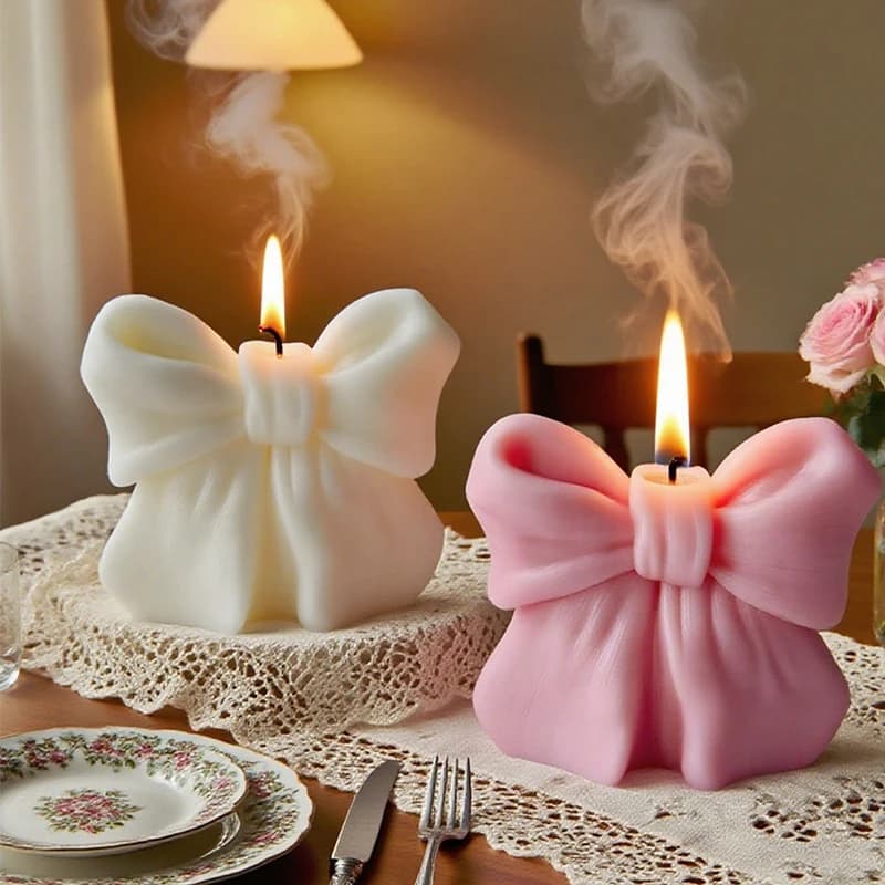 3D Bowknot Tridimensionale Aroma Candela Arco FAI DA TE Aromaterapia Candele Profumate Matrimonio Regalo di San Valentino Home Desktop Decor