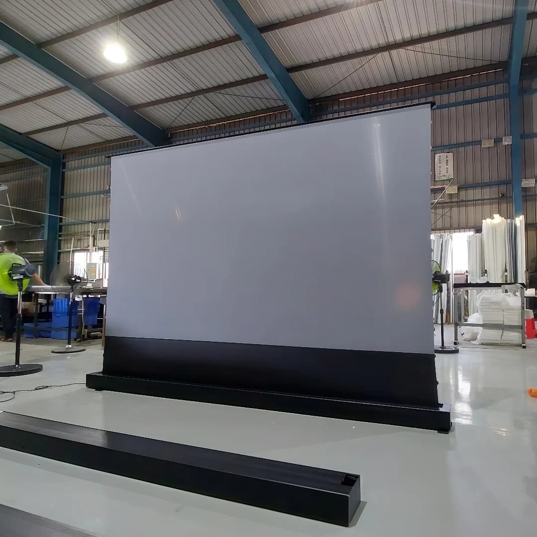 72''-150'' ALR Electric Floor Rising/Lift Up Fresnel Ambient Light Rejection Screen for Smart Home Standard/Long Throw Projector