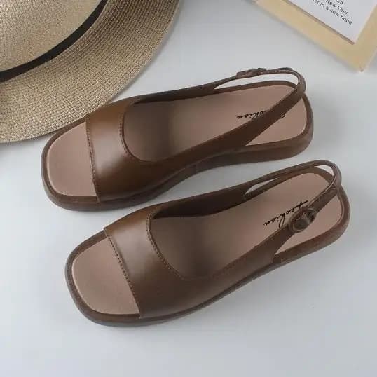 Sandali Estivi Casual con Tacco Spesso, Infradito da Donna, Colore Puro, Scarpe da Spiaggia Comode con Suola Piatta, Eleganti per Esterni