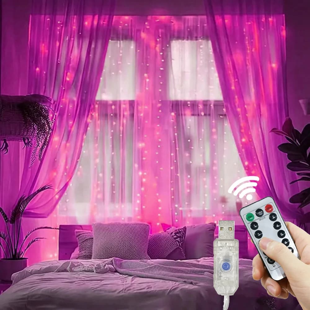 Luci a Tenda LED 3/4/6M USB, Luci Decorative per Camera da Letto, Matrimoni, Feste, San Valentino, Ramadan, Decorazioni per la Casa 2026