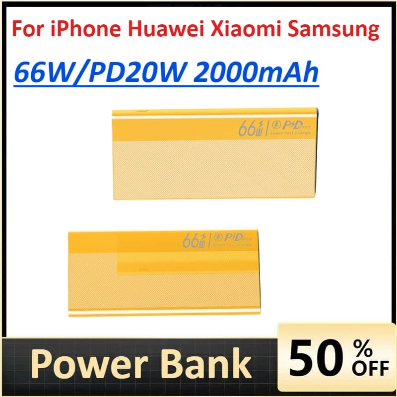 Power Bank 20000mAh 66W PD Ricarica super veloce per iPhone Huawei Xiaomi Samsung Batteria esterna Powerbank