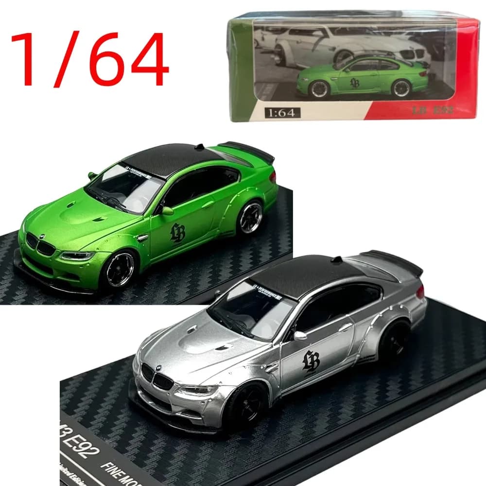 Modellino Auto in Scala 1/64 BMW M3 E92 Liberty Walk Widebody, Modello in Lega, Regalo per Collezionisti, Giocattolo da Esposizione
