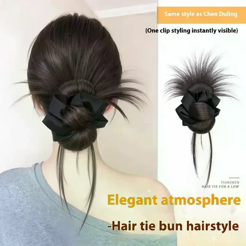 Synthetic Messy Bun Claw Clip With Headband Natural Hair Piece Hair Extensions Party Daily Use Wear For Women Girls