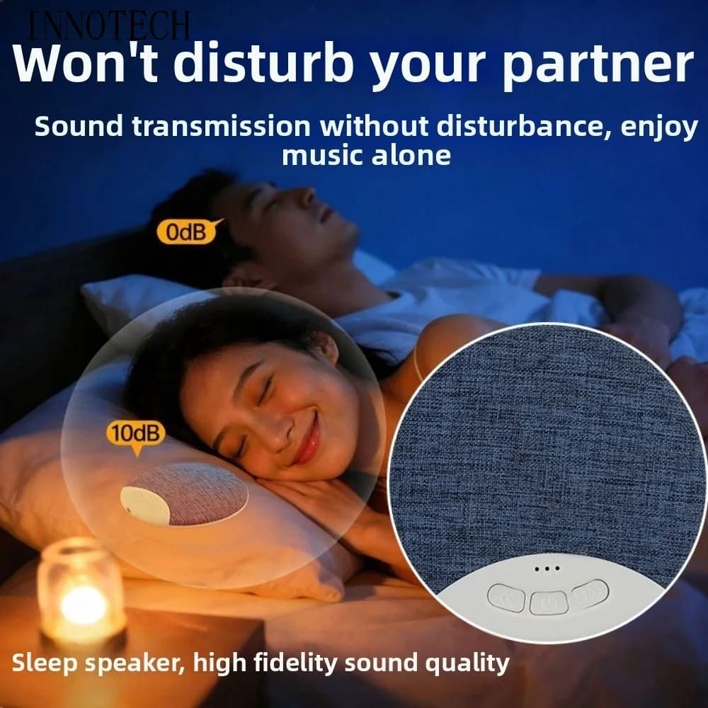 Bluetooth 5.3 Under Pillow Bluetooth Speaker Sleep Aid 3-Level Timer White Noise Machine Mini Ultra-Thin Bedroom Pillow Speaker