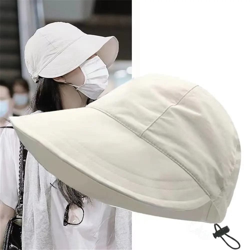 Large Stretch Foldable Sun Hat with Adjustable Cap Drawstrings for Men Women Beach Hats Summer Drying Waist Bag