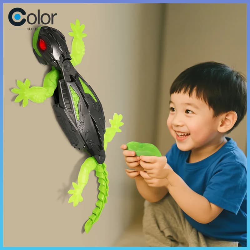 Giocattolo da arrampicata su parete Rc Gecko Telecomando elettrico Lucertola Auto da arrampicata su parete Gecko Auto animale Giocattoli di Halloween per bambini