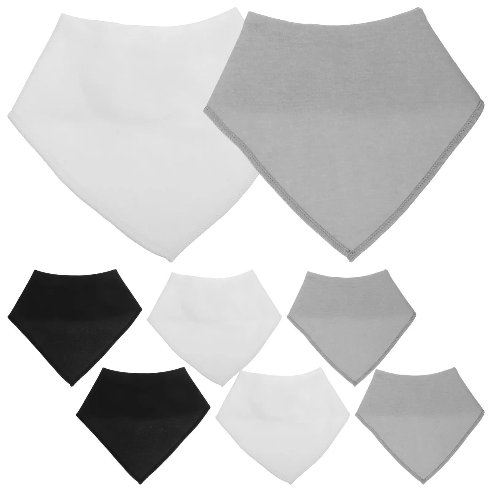 Set di 8 Bavaglini Triangolari per Neonati in Cotone, Multifunzionali, Leggeri e Lavabili