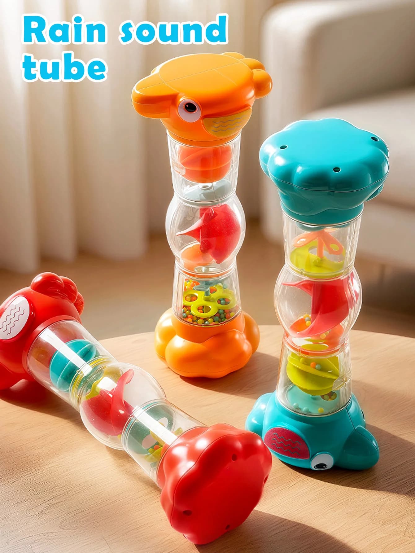 Giocattolo Sonoro a Tubo per Neonati, Sonaglio Sensoriale Montessori, Strumento Musicale Educativo Colorato per Bambini e Neonati
